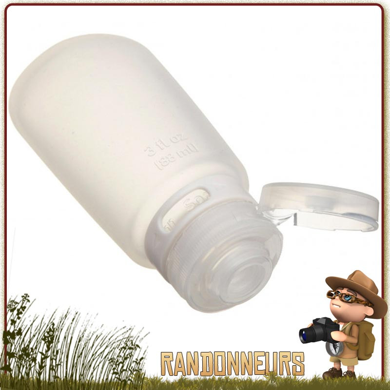 Flasque silicone souple Travel GoToob 74 ml Humangear pour produits cosmétiques en voyage et randonnée Flasque silicone souple Travel GoToob 74 ml Humangear pour produits cosmétiques en voyage et randonnée