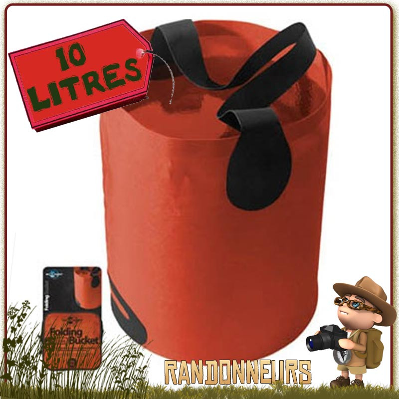 Seau Pliant 10 Litres Ultra léger Sea to summit de bivouac trekking light Seau Pliant 10 Litres Ultra léger Sea to summit de bivouac trekking light