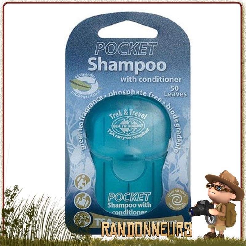 Shampoing de poche en feuilles Sea to Summit est un savon bio en feuilles très pratique pour la randonnée légère Shampoing de poche en feuilles Sea to Summit est un savon bio en feuilles très pratique pour la randonnée légère