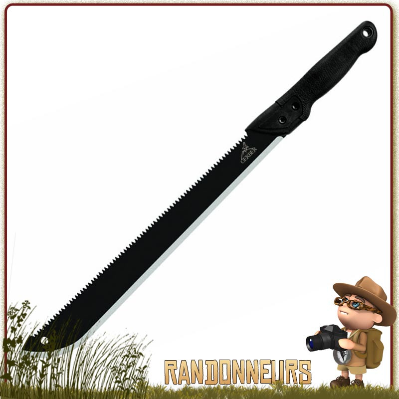 Machette jungle bushcraft GATOR Gerber lame 43 cm acier inox affutée avec scie étui nylon renforcé Machette jungle bushcraft GATOR Gerber lame 43 cm acier inox affutée avec scie étui nylon renforcé