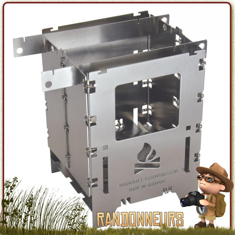 Réchaud randonnée à bois Bushbox LF Bushcraft Essentials multi combustibles (470 g) ultra compact et léger Réchaud randonnée à bois Bushbox LF Bushcraft Essentials multi combustibles (470 g) ultra compact et léger