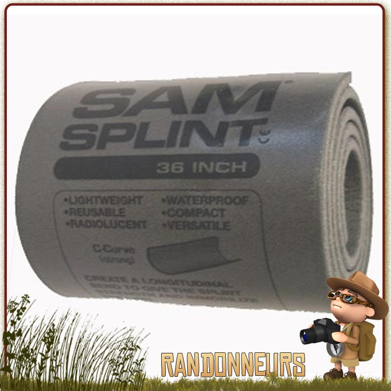 ATTELLE MODELABLE SAM SPLINT 91x10 cm pour tous les types d'immobilisation de premiers soins avec traumatisme ATTELLE MODELABLE SAM SPLINT 91x10 cm pour tous les types d'immobilisation de premiers soins avec traumatisme