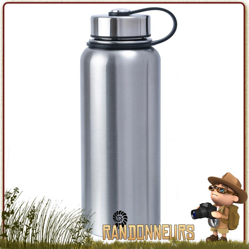 Gourde Inox Isotherme 1L Origin Outdoors de qualité sans vernis double paroi pour boissons chaudes froide Gourde Inox Isotherme 1L Origin Outdoors de qualité sans vernis double paroi pour boissons chaudes froide