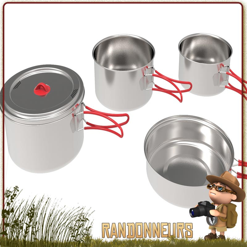 Set Popote Familiale Inox Coghlans de camping bivouac bushcraft Set Popote Familiale Inox Coghlans de camping bivouac bushcraft