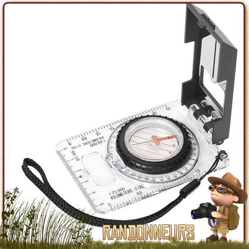 Boussole à visée avec miroir Herbertz pour randonner sur carte ign Boussole à visée avec miroir Herbertz pour randonner sur carte ign