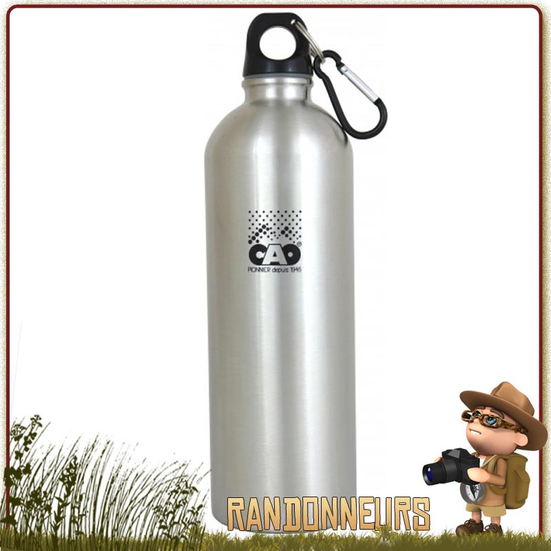 Gourde Randonnée Inox 75 cl CAO sans vernis toxique format standard du randonneur Gourde Randonnée Inox 75 cl CAO sans vernis toxique format standard du randonneur