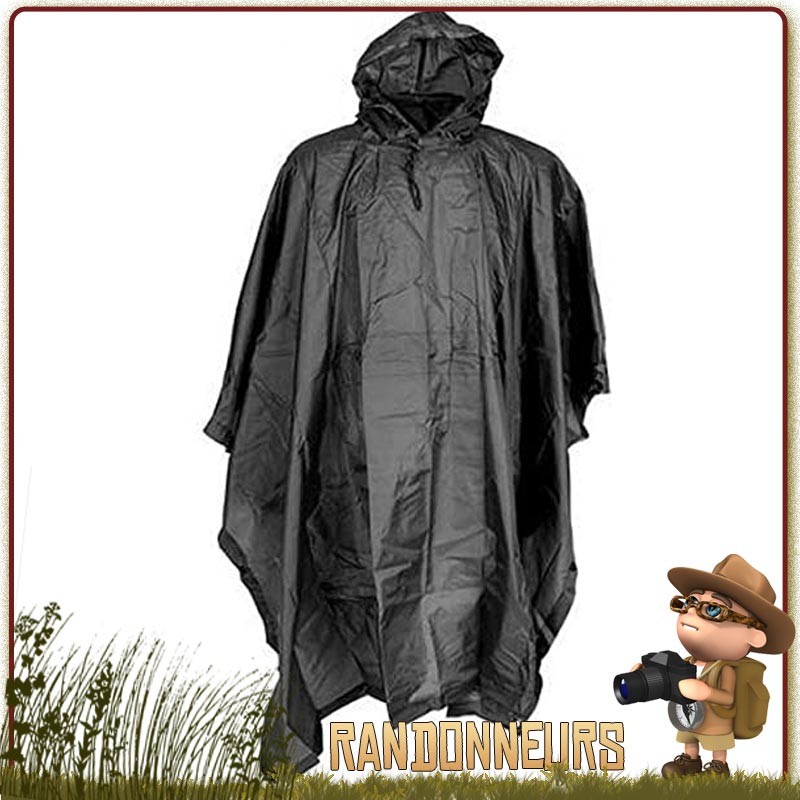 Poncho randonnee Tarp Ripstop noir Fostex bivouac trekking bushcraft Poncho randonnee Tarp Ripstop noir Fostex bivouac trekking bushcraft