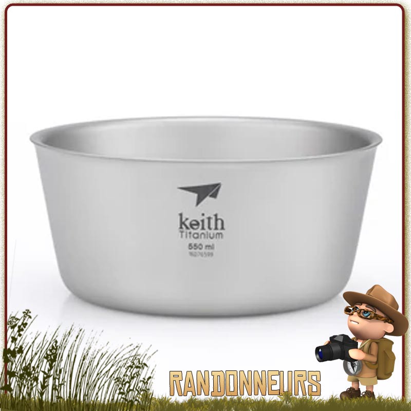 Bol Titane 55 cl Keith bivouac bushcraft leger Bol Titane 55 cl Keith bivouac bushcraft leger