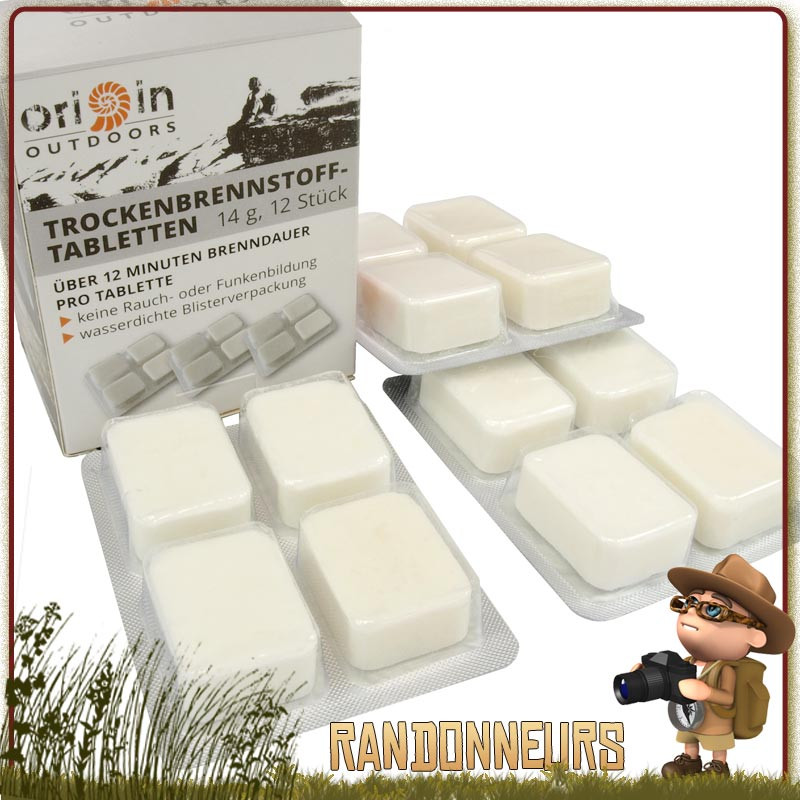 Tablettes Hexamine pour réchaud Origin Outdoor ultra leger de randonnee survie Tablettes Hexamine pour réchaud Origin Outdoor ultra leger de randonnee survie