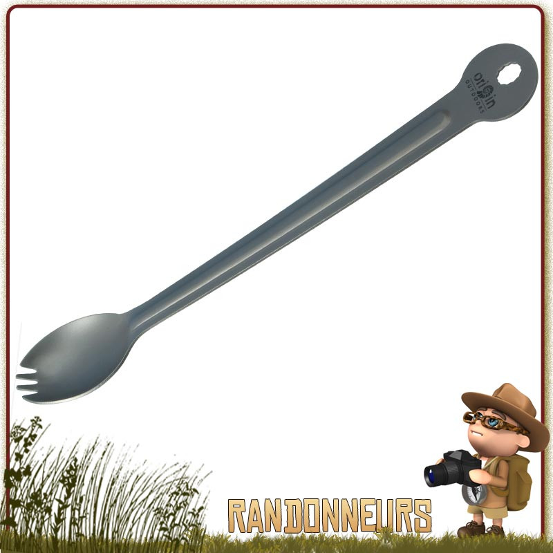 Spork Long Manche Titane Origin Outdoors ultra leger pour sachets repas lyophilise Spork Long Manche Titane Origin Outdoors ultra leger pour sachets repas lyophilise