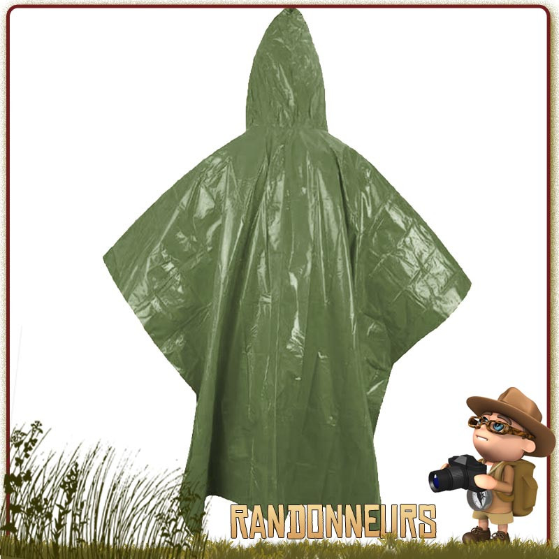 Poncho de Survie Isotherme VERT léger et résistant Poncho de Survie Isotherme VERT léger et résistant