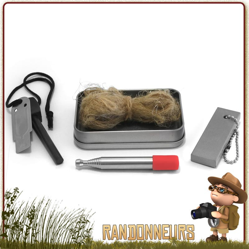 Kit Allume Feu de Camp Coghlans avec pierre magnesium et bouffadou télescopique Kit Allume Feu de Camp Coghlans avec pierre magnesium et bouffadou télescopique