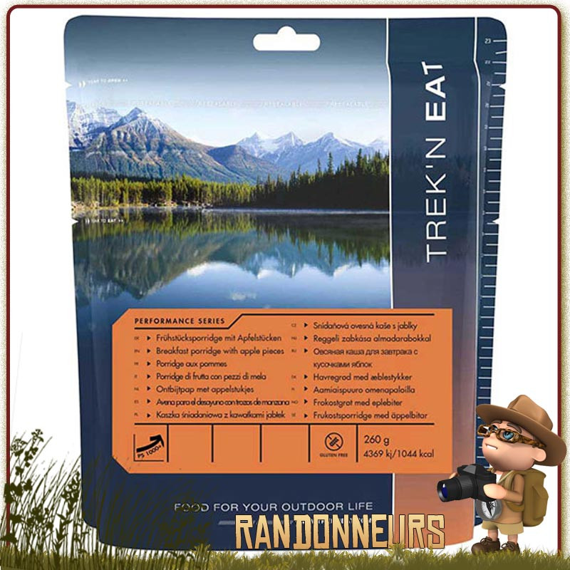 Porridge aux pommes Trek'n Eat sachet lyophilise pour randonner Porridge aux pommes Trek'n Eat sachet lyophilise pour randonner