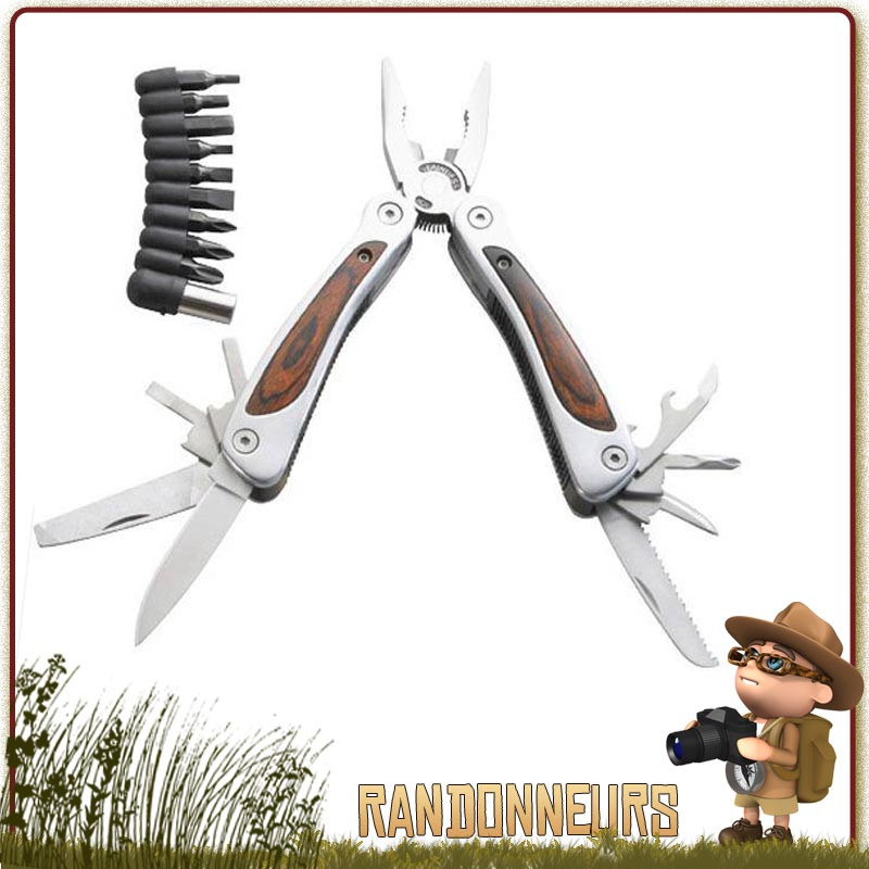 Pince Multi Fonctions 9p 9 outils manche bois Pacca Herbertz Pince Multi Fonctions 9p 9 outils manche bois Pacca Herbertz