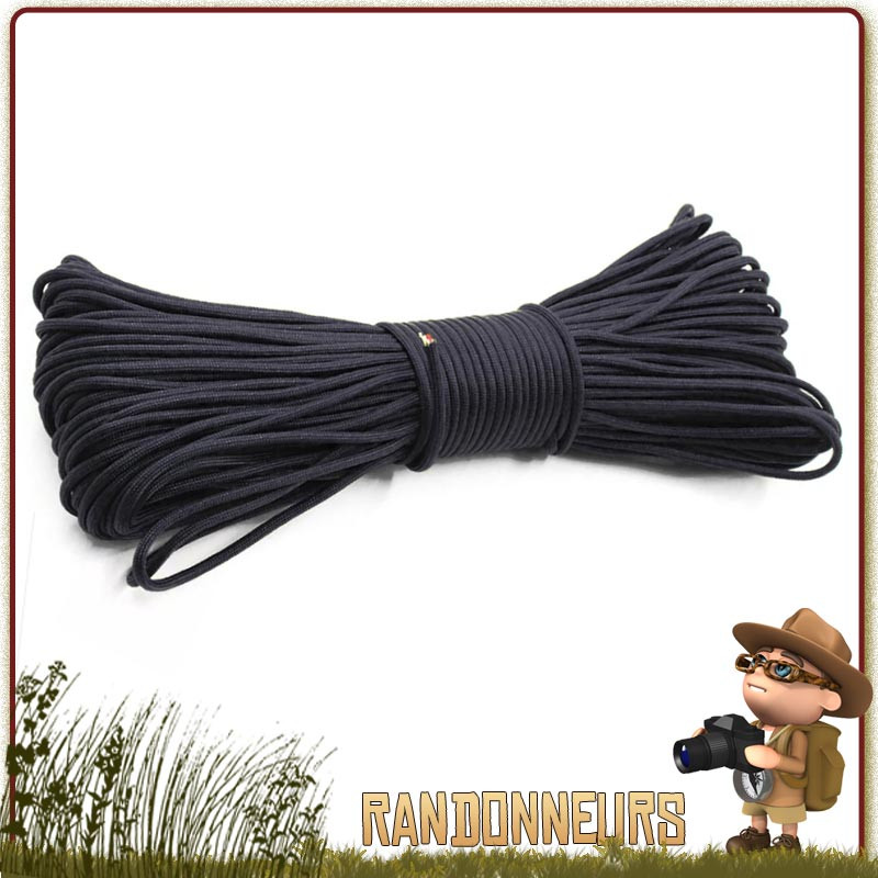 Bobine Paracorde de Survie 4 en 1 Noire kit de survie complet allume feu Bobine Paracorde de Survie 4 en 1 Noire kit de survie complet allume feu