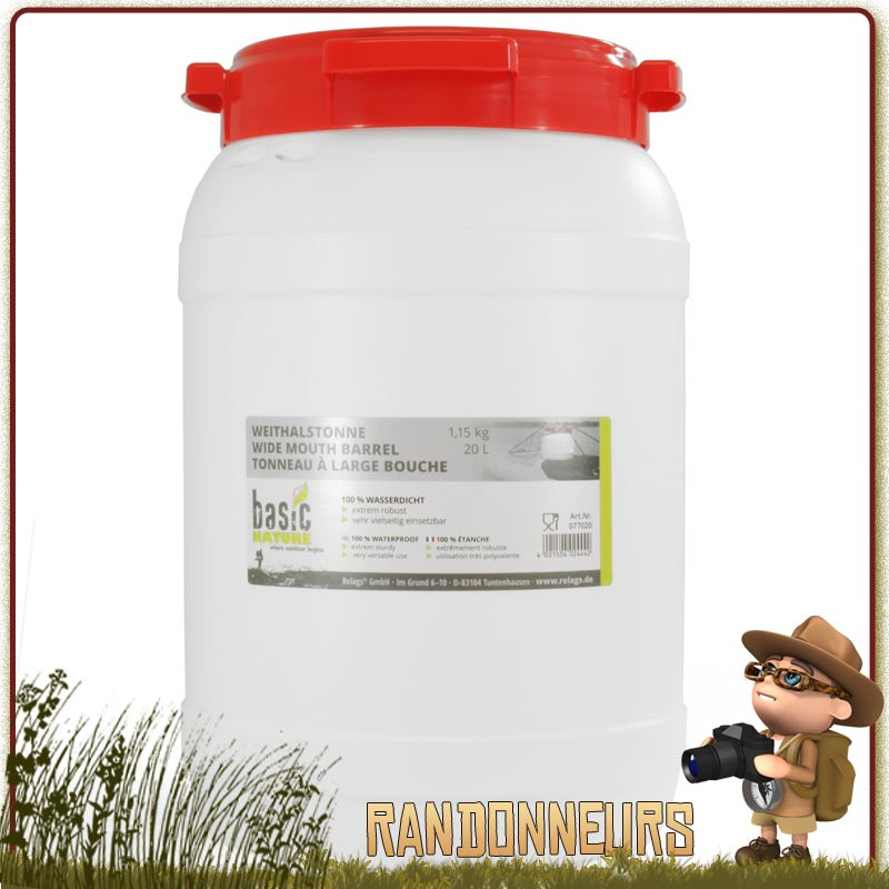 Conteneur Touque 20 Litres Basic Nature transport etanche alimentaire Conteneur Touque 20 Litres Basic Nature transport etanche alimentaire