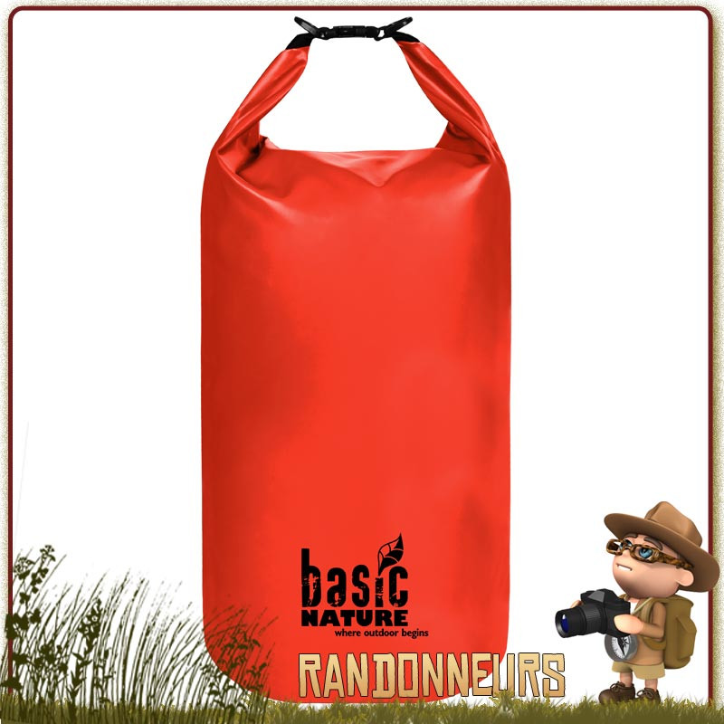 Sac PVC Etanche 500D Packsack 35L Rouge Basic Nature ultra robuste Sac PVC Etanche 500D Packsack 35L Rouge Basic Nature ultra robuste
