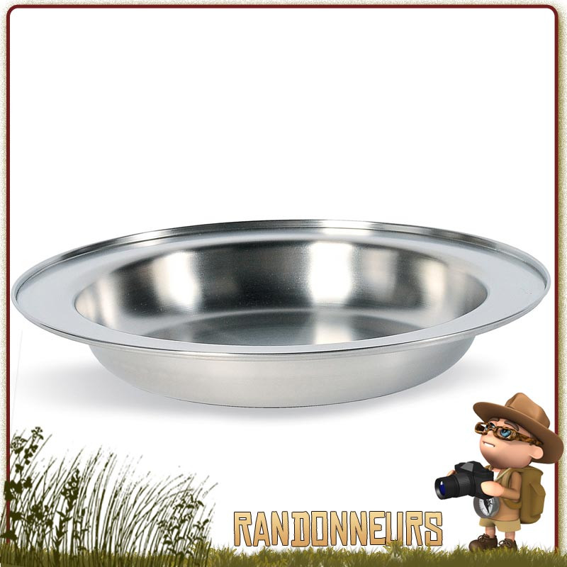 Assiette à soupe acier inoxydable 18/8 Tatonka de diamètre 24 cm. Durable assiette de camping et camp bushcraft Assiette à soupe acier inoxydable 18/8 Tatonka de diamètre 24 cm. Durable assiette de camping et camp bushcraft