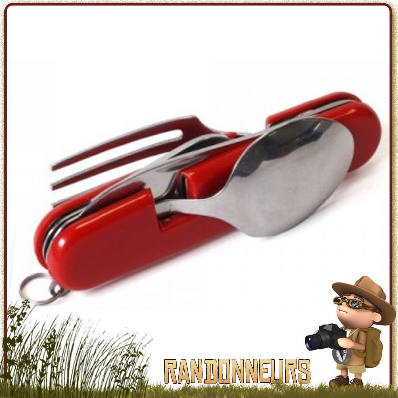 Set Couteau et Couverts de Camping compact et léger couteau, fourchette et cuillère détachables en deux parties Set Couteau et Couverts de Camping compact et léger couteau, fourchette et cuillère détachables en deux parties