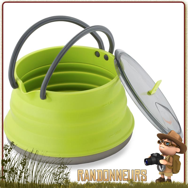 Bouilloire pliable XKETTLE 130 cl Sea To Summit en silicone alimentaire résistant à la chaleur pour bivouac ultra léger Bouilloire pliable XKETTLE 130 cl Sea To Summit en silicone alimentaire résistant à la chaleur pour bivouac ultra léger