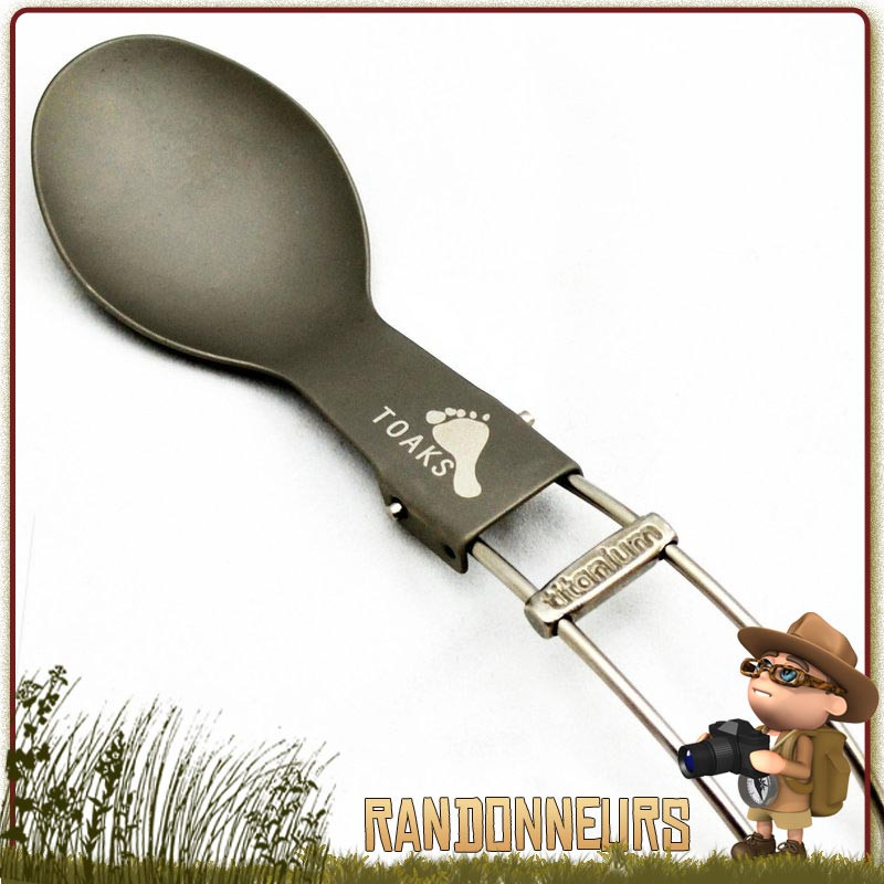 cuillère en titane ultra légère repliable sur manche filaire, idéale pour le bivouac léger et randonnée ultra light cuillère en titane ultra légère repliable sur manche filaire, idéale pour le bivouac léger et randonnée ultra light