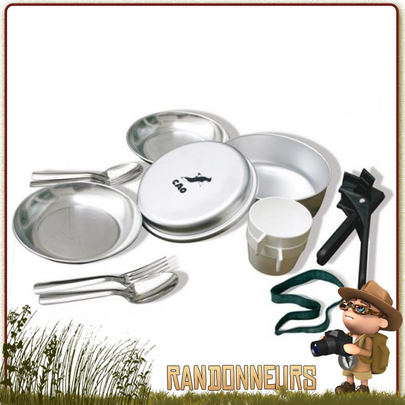Popote Scout Aluminium cao 2 deux Personnes 12 pièces (faitout, poêle, assiette, cuiller, fourchette, pince, gobelet Popote Scout Aluminium cao 2 deux Personnes 12 pièces (faitout, poêle, assiette, cuiller, fourchette, pince, gobelet