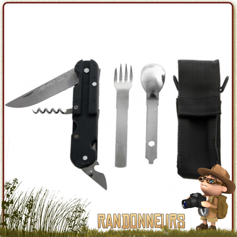 Set Couverts Camping LE BIVOUAC, fabrication française, sélection armée de Terre Française Set Couverts Camping LE BIVOUAC, fabrication française, sélection armée de Terre Française