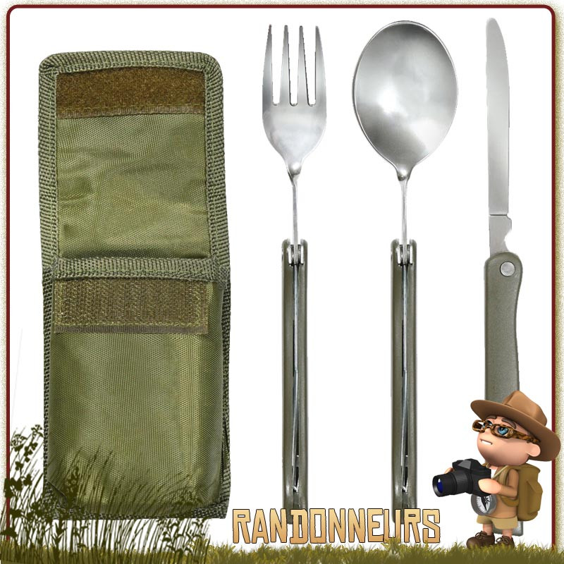 Set de Couverts Armée Rothco. Ensemble compact et robuste composé d'un couteau, d'une fourchette et d'une cuillère pliants Set de Couverts Armée Rothco. Ensemble compact et robuste composé d'un couteau, d'une fourchette et d'une cuillère pliants