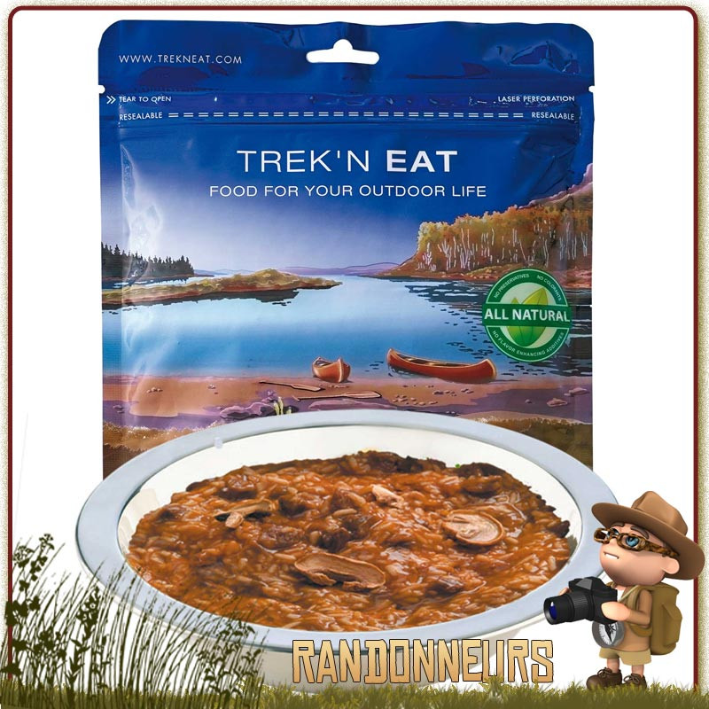Boeuf Strogonoff au riz Trek'n Eat lyophilisé, simple et rapide à préparer en versant simplement de l'eau chaude. Boeuf Strogonoff au riz Trek'n Eat lyophilisé, simple et rapide à préparer en versant simplement de l'eau chaude.