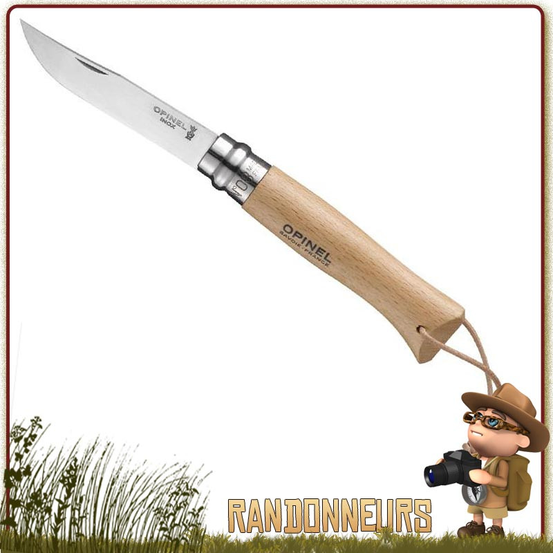 Couteau fermant Opinel Baroudeur 8 VRI manche en bois de hêtre vernis de 11 cm. Lame acier inox sandvik 12C27 Couteau fermant Opinel Baroudeur 8 VRI manche en bois de hêtre vernis de 11 cm. Lame acier inox sandvik 12C27