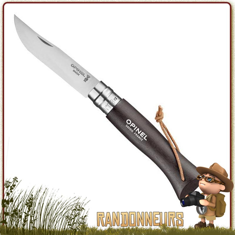 Couteau 6VRI Baroudeur Brun Opinel manche bois de charme vernis brun Couteau 6VRI Baroudeur Brun Opinel manche bois de charme vernis brun