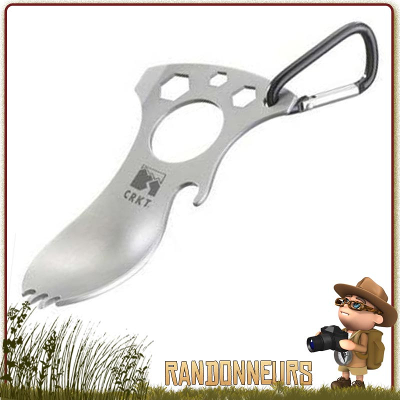 Outil EAT'N TOOL de CRKT, tout inox, complet pour le camping avec cuillere, fourchette, décapsuleur, tournevis... survival Tool Outil EAT'N TOOL de CRKT, tout inox, complet pour le camping avec cuillere, fourchette, décapsuleur, tournevis... survival Tool
