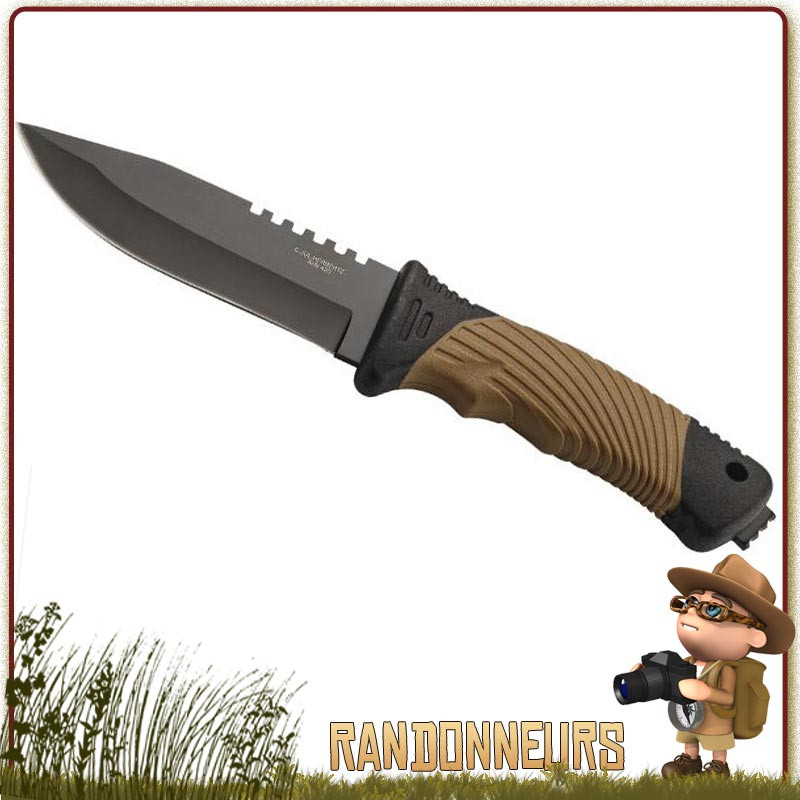 Poignard Tactical Survie Herbertz, lame 10.5 cm noire acier 420 full tang. Manche 11.5 cm ABS et gomme full tang Poignard Tactical Survie Herbertz, lame 10.5 cm noire acier 420 full tang. Manche 11.5 cm ABS et gomme full tang
