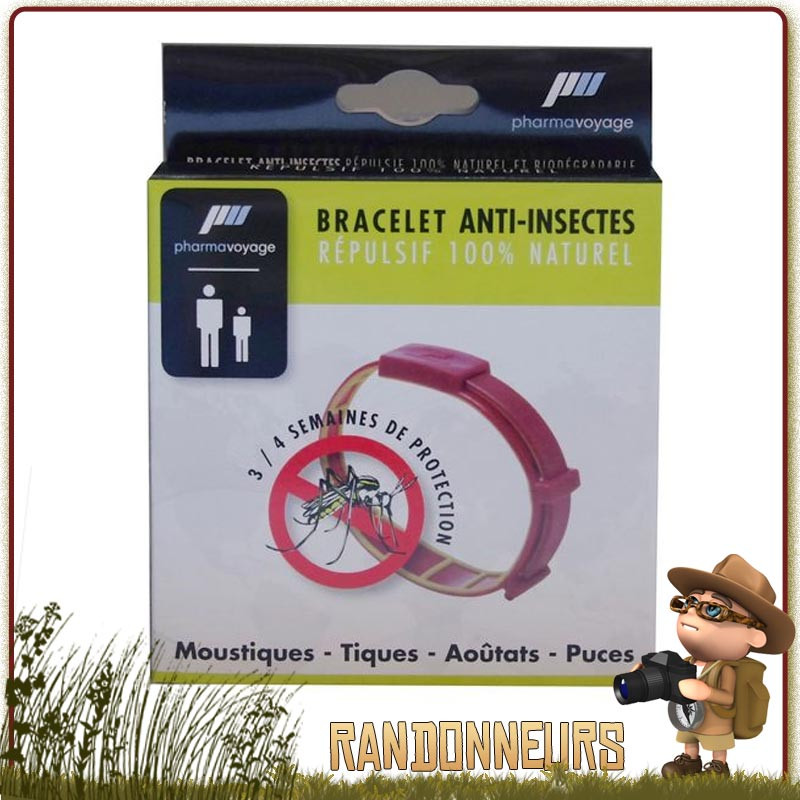 Bracelet Répulsif AntiInsectes Pharmavoyage non toxique repousse les insectes (moustiques, tiques, aoutats, puces) Bracelet Répulsif AntiInsectes Pharmavoyage non toxique repousse les insectes (moustiques, tiques, aoutats, puces)